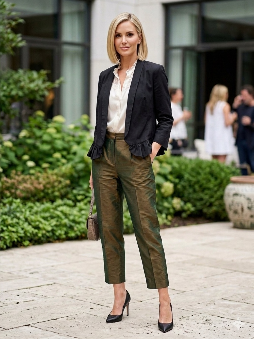 Anthropologie Cartonnier Calvin ruffle hem blazer.